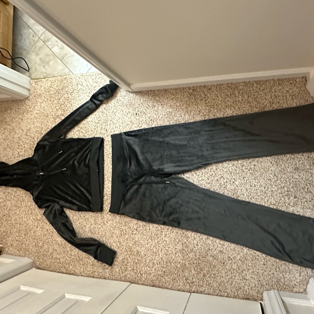 Women's Black Velour Tracksuit
